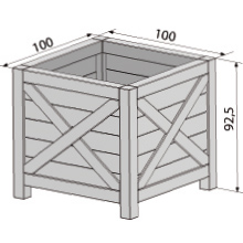 Jardinière Bois Populus G 92.5 x 100 x 100 cm